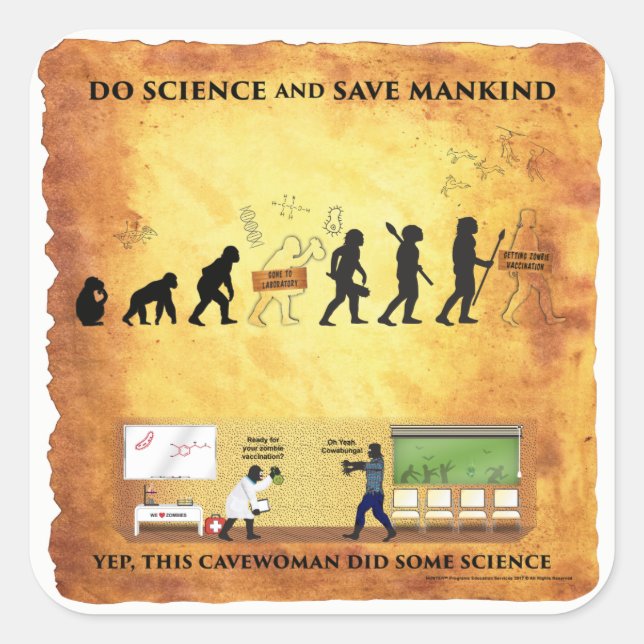 Smart Cavewoman : La science sauve les autocollant (Devant)