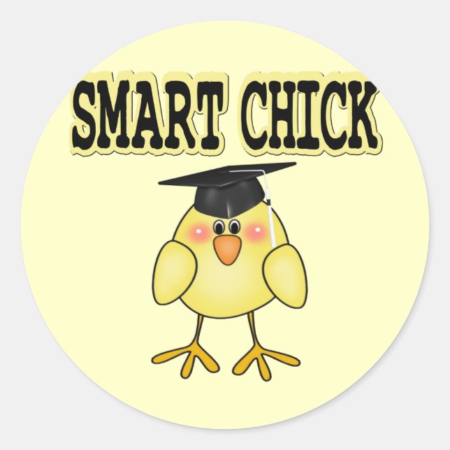 Smart Chick Runder Aufkleber (Vorderseite)