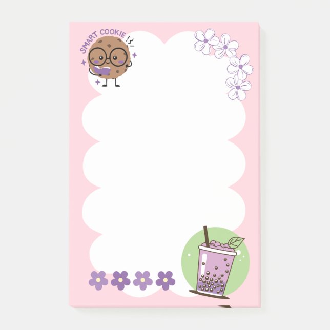 Smart Cookie & Boba Tea kawaii Post-it Klebezettel (Vorderseite)