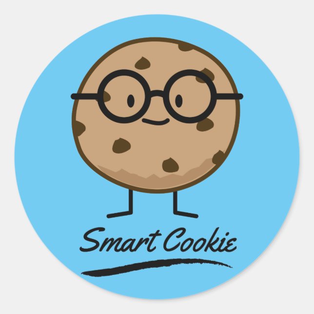Smart Cookie Chocolate Chip Cookies Brille Runder Aufkleber (Vorderseite)