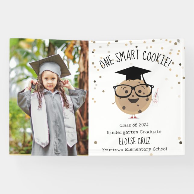 Smart Cookie Foto Kinder Abschluss Ankündigung Banner (Horizontal)