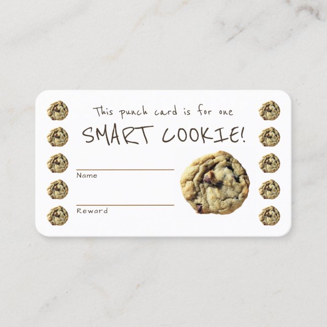 Smart Cookie Teacher Behavior Reward Punch Card Visitenkarte (Vorderseite)
