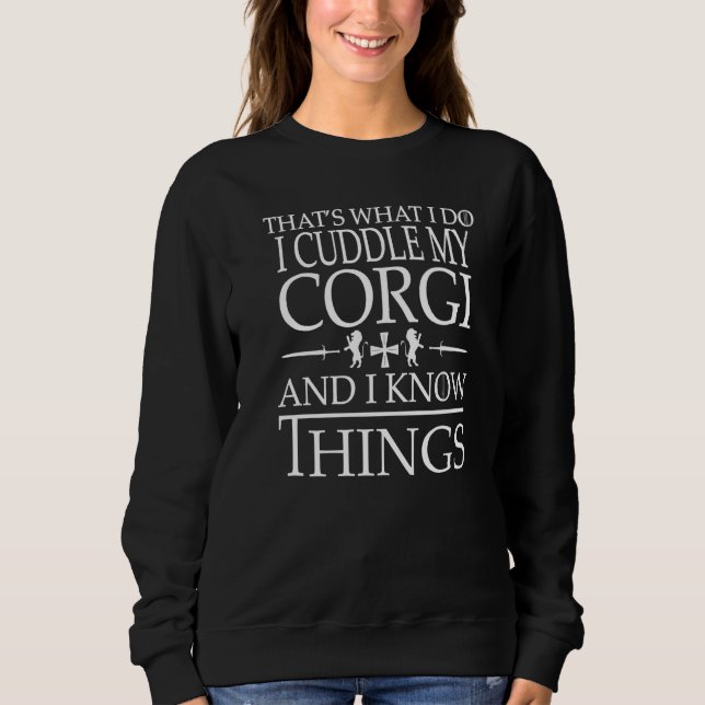 Smart Corgi Dog Besitzer Premium Sweatshirt (Vorderseite)