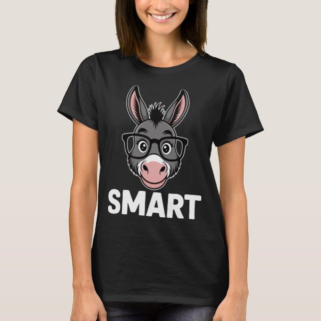 Smart Donkey Funny T-Shirt (Vorderseite)