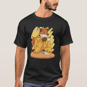 Smart Fox trinkt Kaffee Grafik Männer Frauen T-Shirt