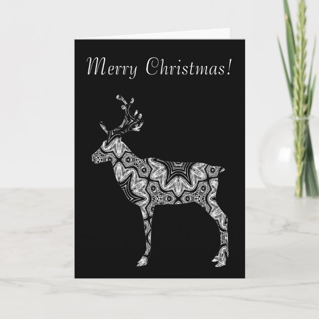 Smart Geometric Muster Reindeer Frohe Weihnachten (Vorderseite)