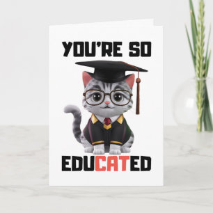 Smart Grad Herzlichen Glückwunsch, Funny Cat Absch Karte