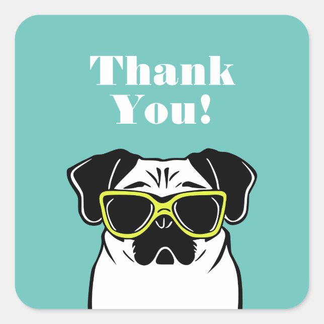 Smart Mops Quadratischer Aufkleber (Vorderseite)