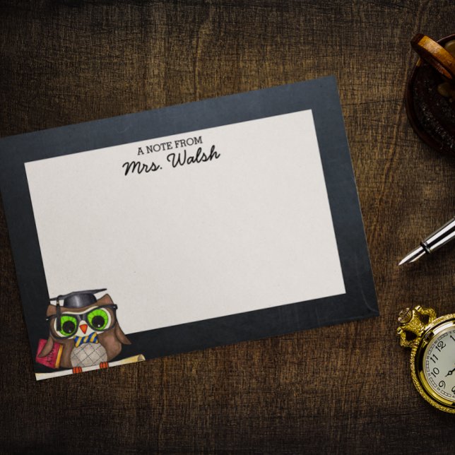 Smart Owl Chalkboard Personalisiert Teacher Post-it Klebezettel (Von Creator hochgeladen)