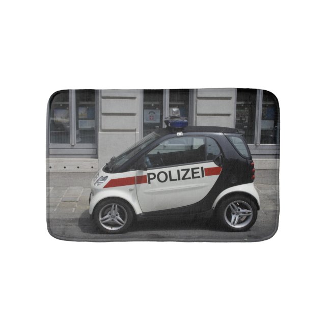 Smart Polizei Auto Badematte (Vorderseite)