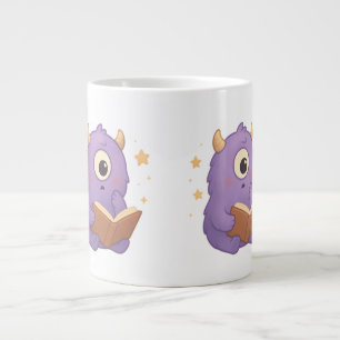 Smart Reading Monster Kids Mug — Purple Study Jumbo-Tasse
