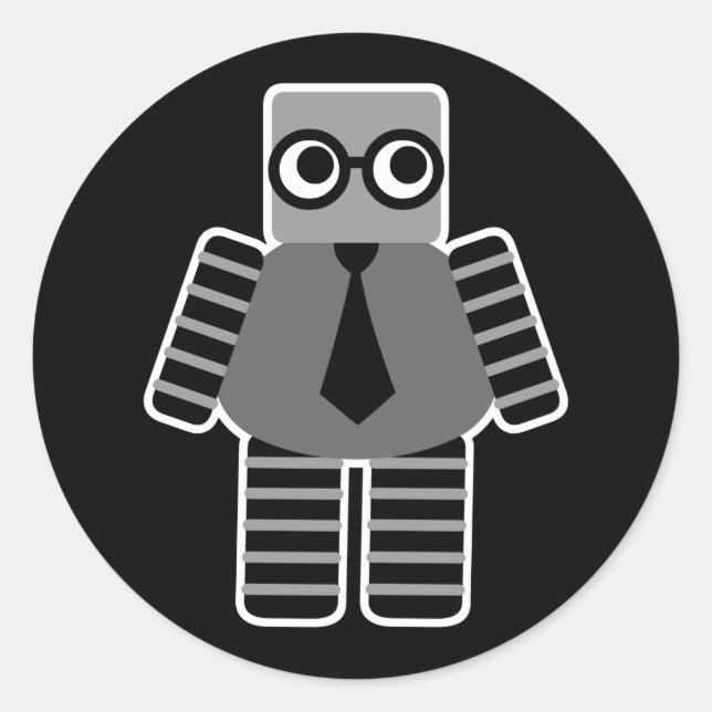 Smart Robot Runder Aufkleber (Vorderseite)