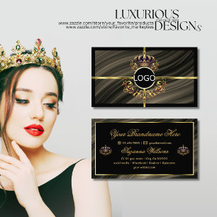 Smart Royal Brown Gold Crown mit Logo Prächtig Visitenkarte