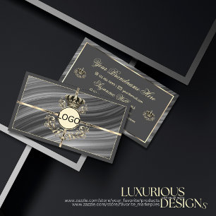 Smart Royal Gray Gold Crown mit Logo Prächtig Visitenkarte