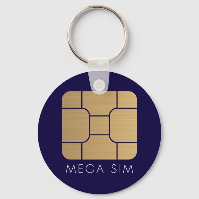 Smart SIM Card Mega-Format in Imitat Gold Schlüsselanhänger (Vorderseite)
