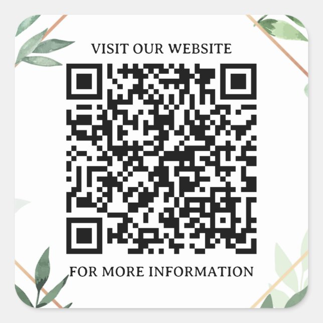 Smart Square: Business QR Code Aufkleber (Vorderseite)