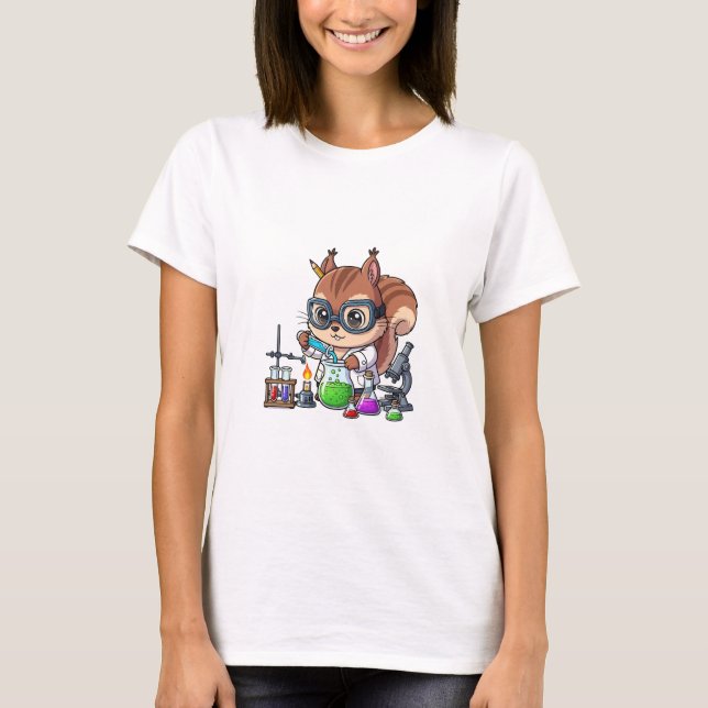 Smart Squirrel Scientist Conducting Chemistry T-Shirt (Vorderseite)