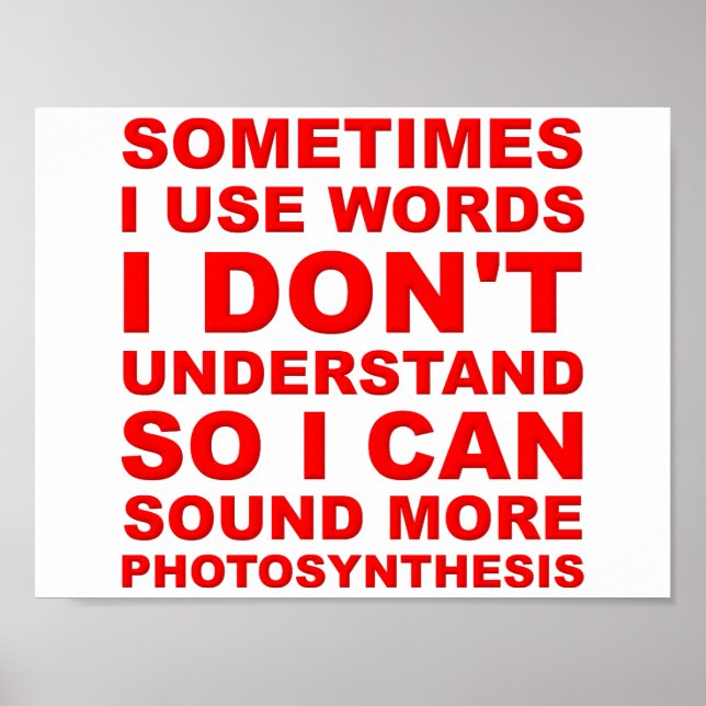 Smart Words Funny Poster (Vorne)