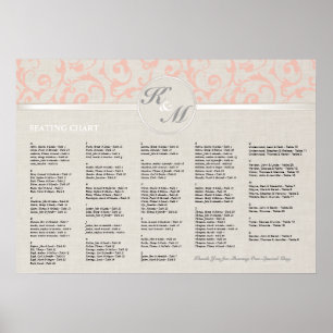 SmartElegance Coral Seating Chart Poster