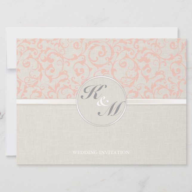 SmartElegance Coral Wedding Einladung (Vorderseite)