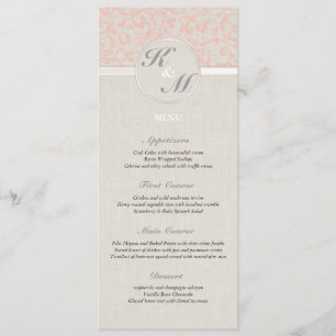 SmartElegance Coral Wedding Menu Menükarte