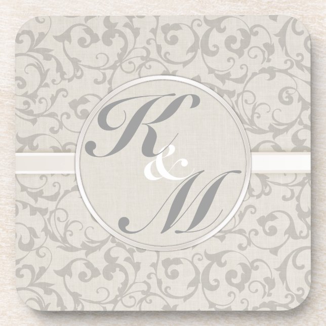 SmartElegance Gray Wedding Collection Getränkeuntersetzer (Vorderseite)