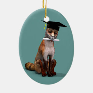 Smartestes Fox in der Stadt Keramik Ornament