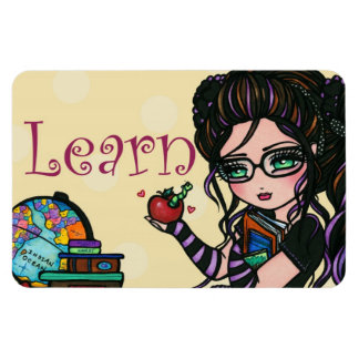 Smartie Pants Girl Original Art Magnet