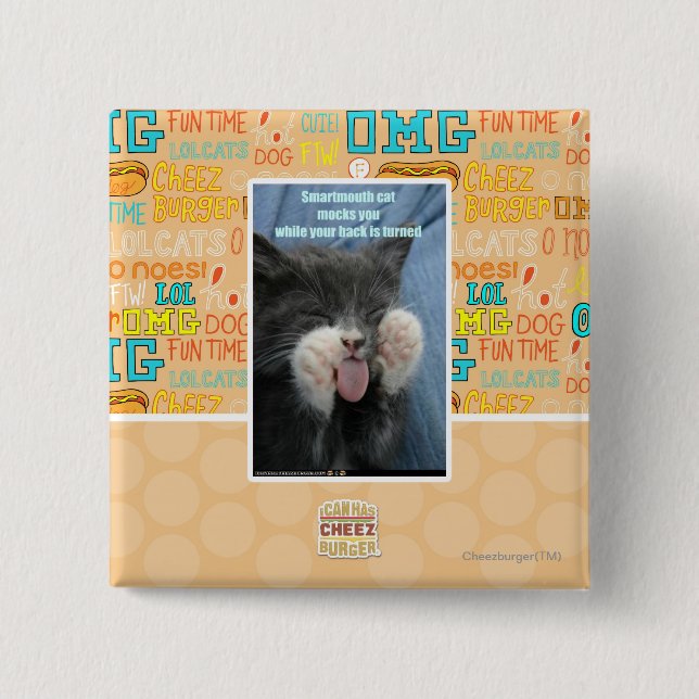 Smartmouth Katze Button (Vorderseite)