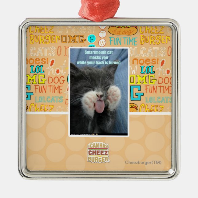 Smartmouth Katze Ornament Aus Metall (Vorne)