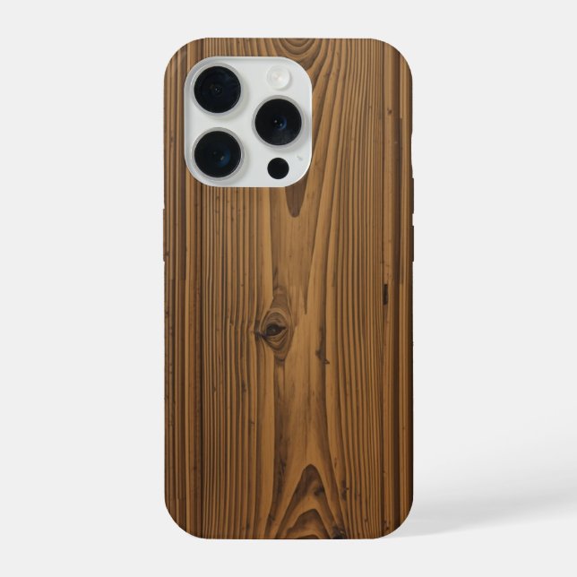 Smartphone-Hülle mit Holzoptik iPhone 15 Pro Hülle (Rückseite)