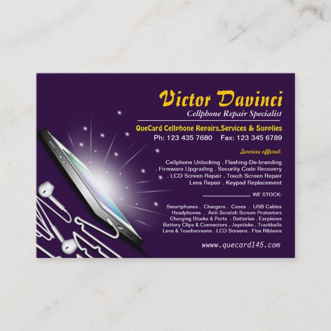 Smartphone Unlocking/Repair/Service Business Card Visitenkarte (Vorderseite)