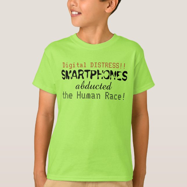 Smartphones entführten den menschlichen Race Funny T-Shirt (Vorderseite)