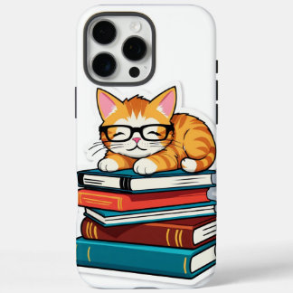 Smarty Cat auf einem Stapel iPhone 16 Pro Max Hülle