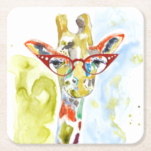 Smarty-Hosen Giraffe Rechteckiger Pappuntersetzer