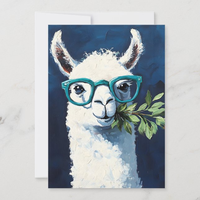 Smarty Llama Chic Feiertagskarte (Vorderseite)