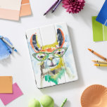 Smarty-Pants Llama iPad Pro Cover<br><div class="desc">Smarty-Pants Llama von Jennifer Goldberger. Ein fantastisches Lama im Aquarellstil mit lustigen Brillen.</div>