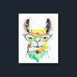 Smarty-Pants Llama Leinwanddruck<br><div class="desc">Smarty-Pants Llama von Jennifer Goldberger. Ein fantastisches Lama im Aquarellstil mit lustigen Brillen.</div>