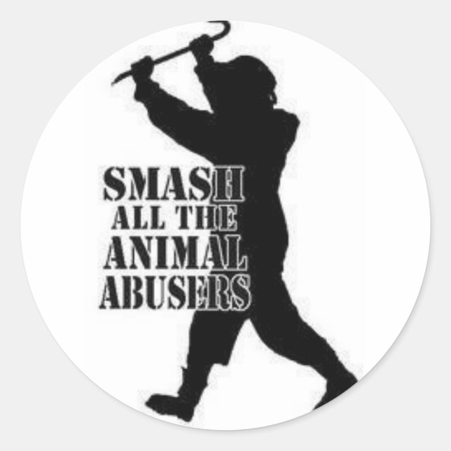 Smash Animal Missbrauch Runder Aufkleber (Vorderseite)