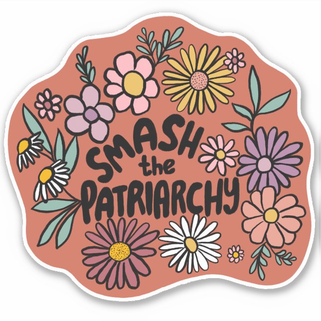 SMASH die PATRIARCHY Niedliche Daisy Hand Gezeichn Aufkleber (Vorderseite)