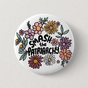 SMASH die PATRIARCHY Niedliche Daisy Hand Gezeichn Button