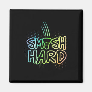 Smash Hard Graphic Badminton Player Badminton Spor Magnet