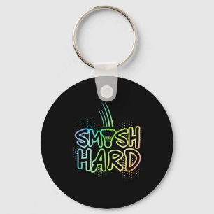 Smash Hard Graphic Badminton Player Badminton Spor Schlüsselanhänger