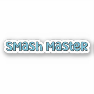 Smash Master Blue Retro Pickleball Text Aufkleber