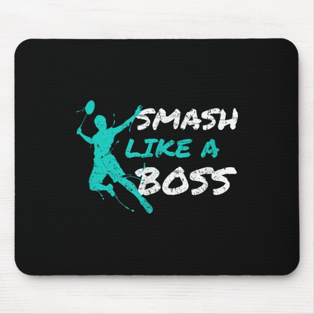 Smash wie ein Boss Badminton Speedminton Crossmint Mousepad (Vorne)