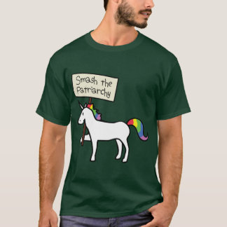 Smashhe Patriarchy White Unicorn Relaed Fit funny T-Shirt