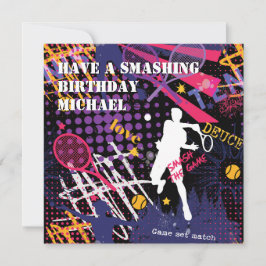 🎾 Smashing Birthday Tennis Flachkarte Karte