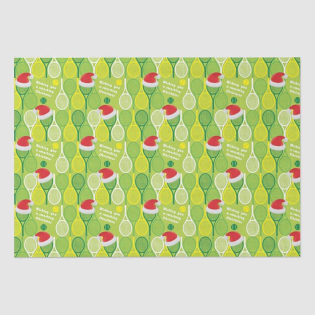 🎄 Smashing Weihnachten 🎾 Tennismuster  Seidenpapier (Vorderseite)