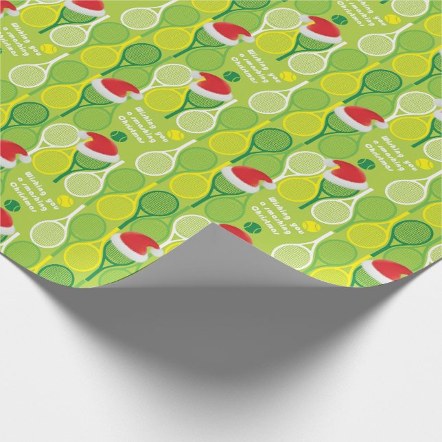 🎄 Smashing Weihnachten 🎾 Tennismuster Wrapping P Geschenkpapier (Ecke)