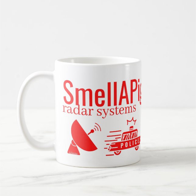 SMELLAPIG RADAR SYSTEMS lustig sarkastisch Kaffeetasse (Links)
